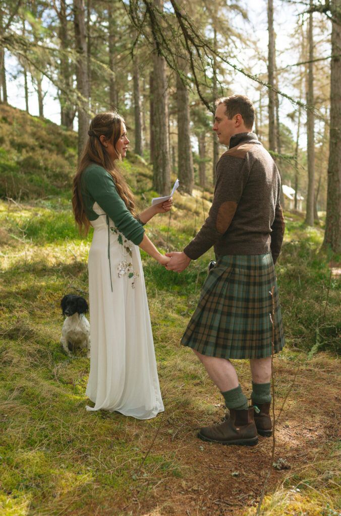 couples read vows to each other and then put them in a time capsule on their elopement day